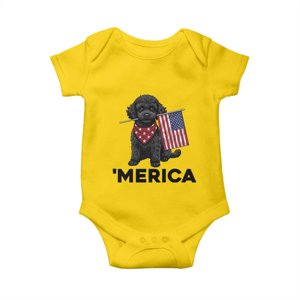 Merica Poodle Dog Lover Gift Baby Onesie Patriotic 4th Of July