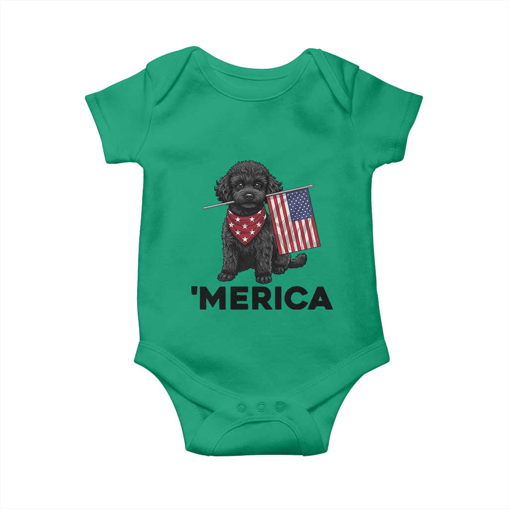 Merica Poodle Dog Lover Gift Baby Onesie Patriotic 4th Of July