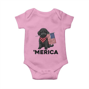Merica Poodle Dog Lover Gift Baby Onesie Patriotic 4th Of July