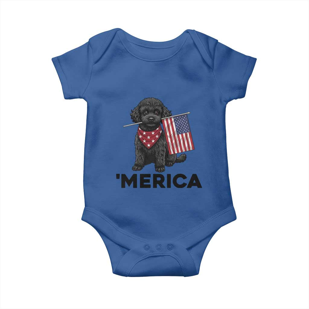 Merica Poodle Dog Lover Gift Baby Onesie Patriotic 4th Of July