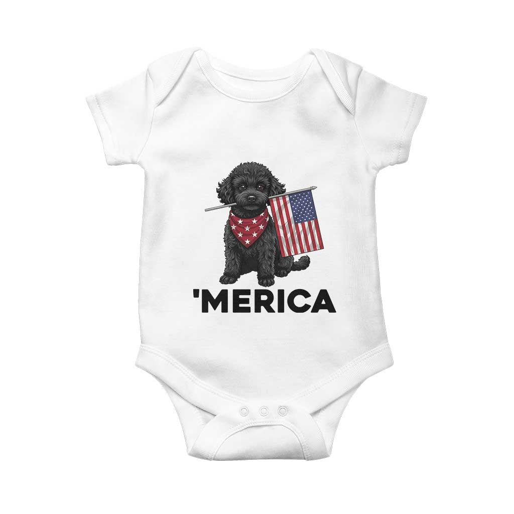 Merica Poodle Dog Lover Gift Baby Onesie Patriotic 4th Of July