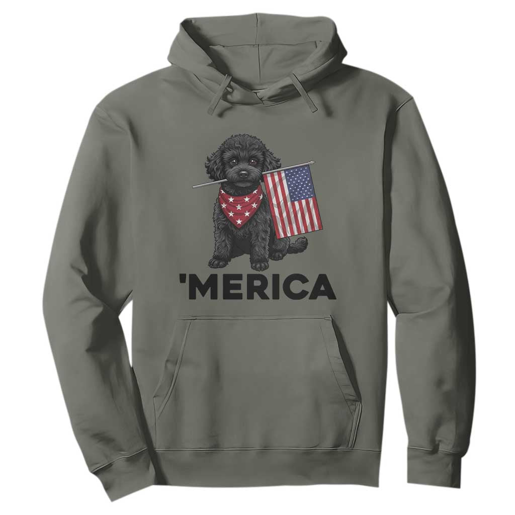 Merica Poodle Dog Lover Gift Hoodie Patriotic 4th Of July