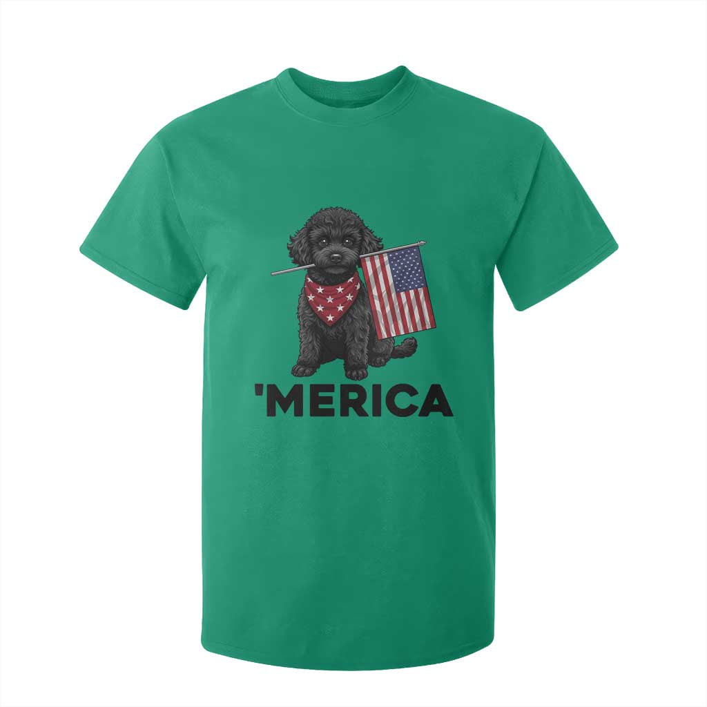 Merica Poodle Dog Lover Gift T Shirt For Kid Patriotic 4th Of July