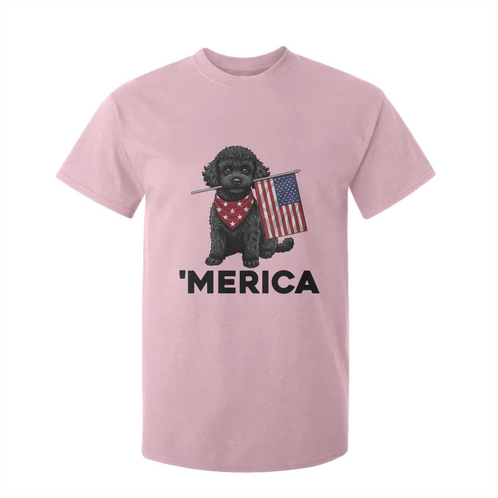 Merica Poodle Dog Lover Gift T Shirt For Kid Patriotic 4th Of July