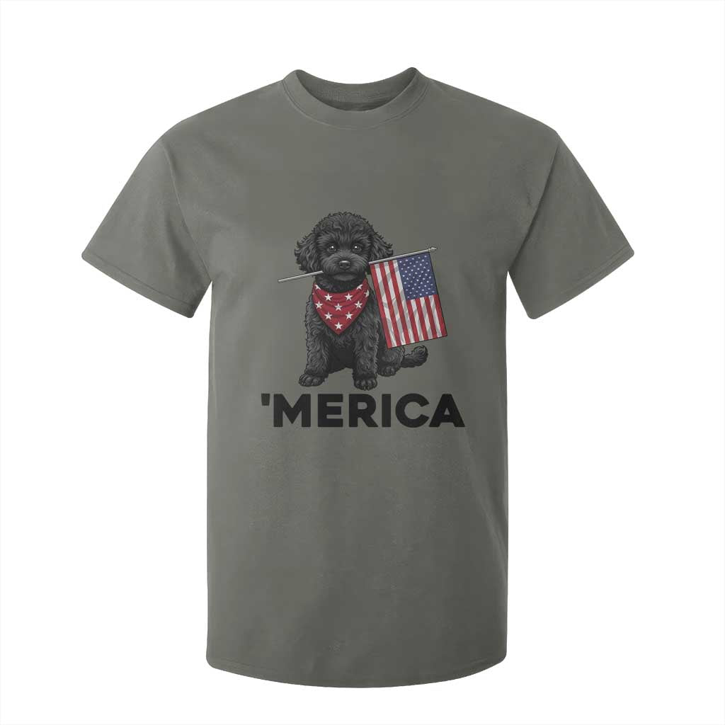Merica Poodle Dog Lover Gift T Shirt For Kid Patriotic 4th Of July