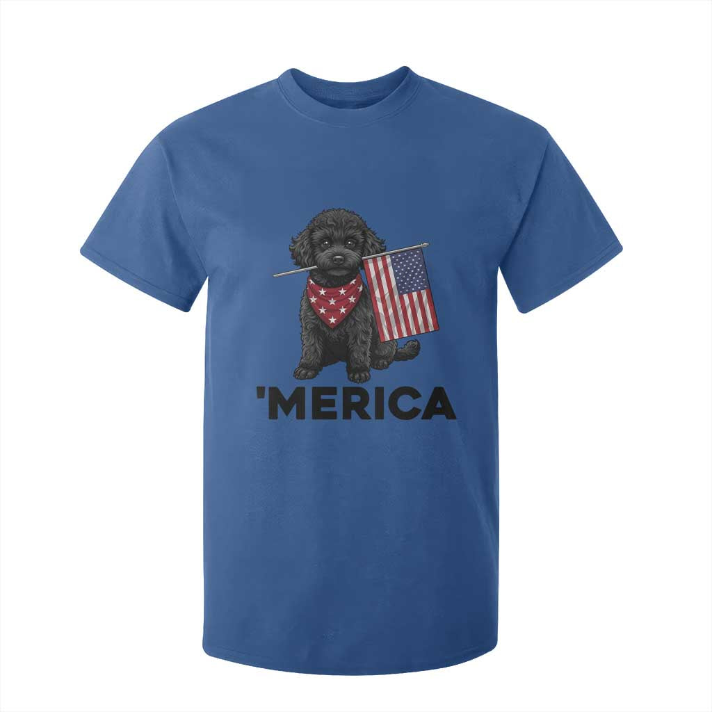 Merica Poodle Dog Lover Gift T Shirt For Kid Patriotic 4th Of July
