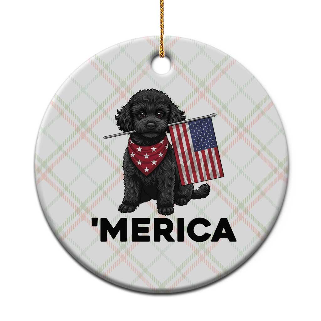 Merica Poodle Dog Lover Gift Ceramic Ornament Patriotic 4th Of July TS12 1pc Christmas Plaid Print Your Wear