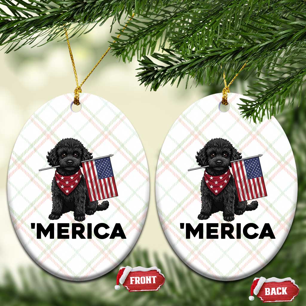 Merica Poodle Dog Lover Gift Ceramic Ornament Patriotic 4th Of July TS12 Print Your Wear