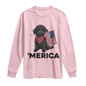 Merica Poodle Dog Lover Gift Long Sleeve Shirt Patriotic 4th Of July