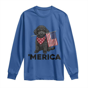 Merica Poodle Dog Lover Gift Long Sleeve Shirt Patriotic 4th Of July