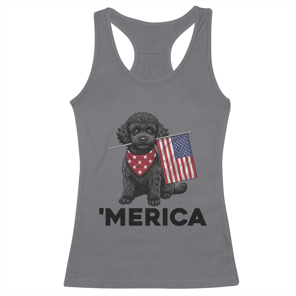 Merica Poodle Dog Lover Gift Racerback Tank Top Patriotic 4th Of July