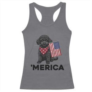 Merica Poodle Dog Lover Gift Racerback Tank Top Patriotic 4th Of July