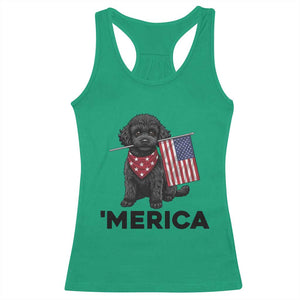 Merica Poodle Dog Lover Gift Racerback Tank Top Patriotic 4th Of July
