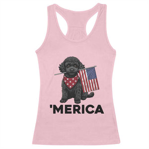 Merica Poodle Dog Lover Gift Racerback Tank Top Patriotic 4th Of July
