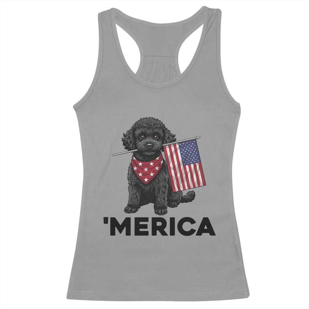 Merica Poodle Dog Lover Gift Racerback Tank Top Patriotic 4th Of July