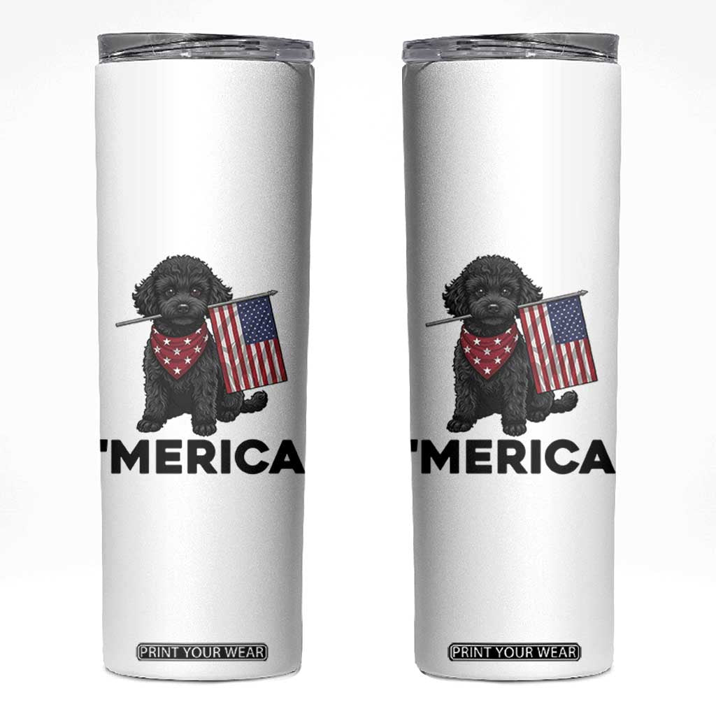 Merica Poodle Dog Lover Gift Skinny Tumbler Patriotic 4th Of July