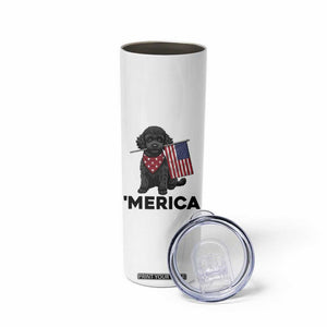Merica Poodle Dog Lover Gift Skinny Tumbler Patriotic 4th Of July
