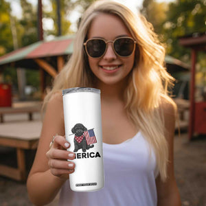 Merica Poodle Dog Lover Gift Skinny Tumbler Patriotic 4th Of July