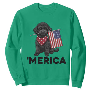 Merica Poodle Dog Lover Gift Sweatshirt Patriotic 4th Of July
