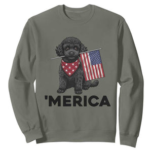 Merica Poodle Dog Lover Gift Sweatshirt Patriotic 4th Of July