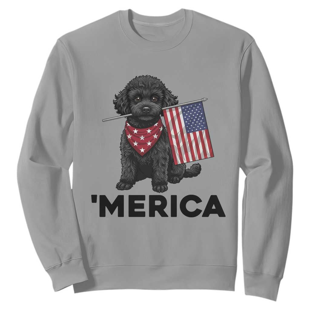 Merica Poodle Dog Lover Gift Sweatshirt Patriotic 4th Of July