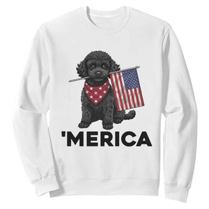 Merica Poodle Dog Lover Gift Sweatshirt Patriotic 4th Of July