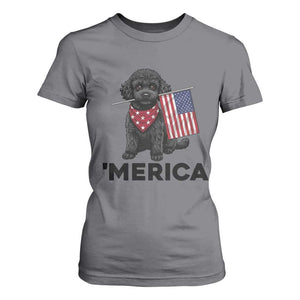 Merica Poodle Dog Lover Gift T Shirt For Women Patriotic 4th Of July