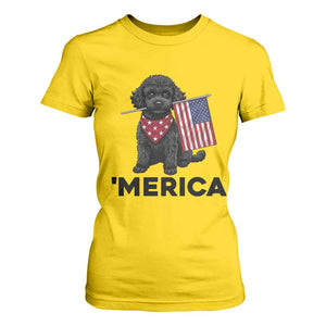Merica Poodle Dog Lover Gift T Shirt For Women Patriotic 4th Of July
