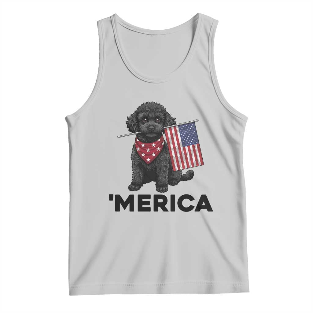 Merica Poodle Dog Lover Gift Tank Top Patriotic 4th Of July TS12 Ash Print Your Wear