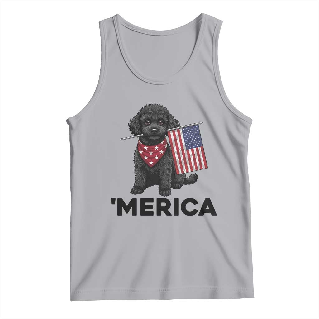 Merica Poodle Dog Lover Gift Tank Top Patriotic 4th Of July TS12 Athletic Heather Print Your Wear
