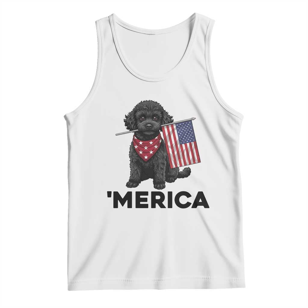 Merica Poodle Dog Lover Gift Tank Top Patriotic 4th Of July TS12 White Print Your Wear