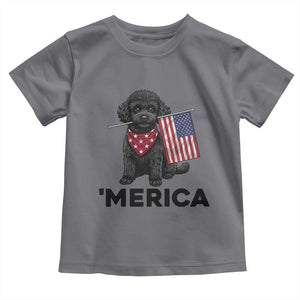 Merica Poodle Dog Lover Gift Toddler T Shirt Patriotic 4th Of July