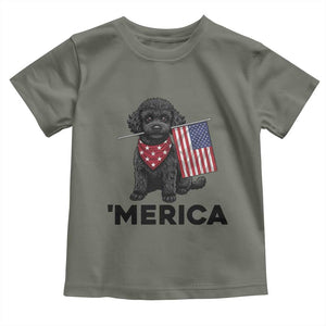 Merica Poodle Dog Lover Gift Toddler T Shirt Patriotic 4th Of July
