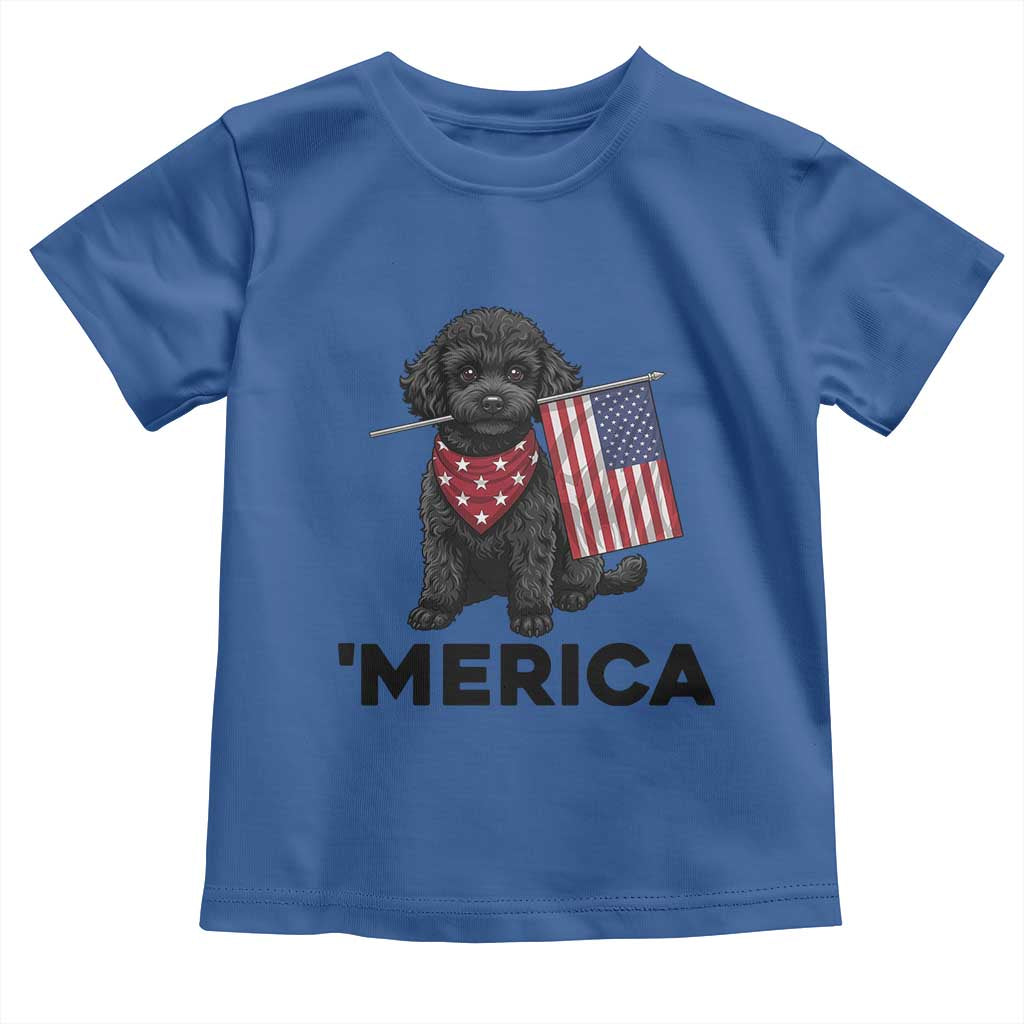 Merica Poodle Dog Lover Gift Toddler T Shirt Patriotic 4th Of July