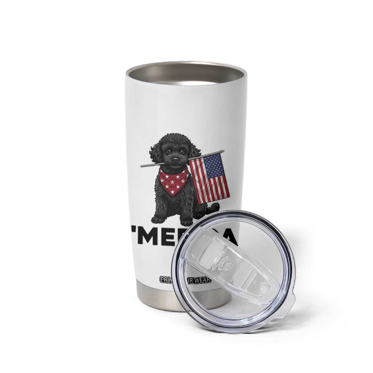 Merica Poodle Dog Lover Gift Tumbler Cup Patriotic 4th Of July