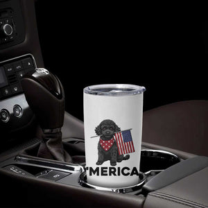 Merica Poodle Dog Lover Gift Tumbler Cup Patriotic 4th Of July