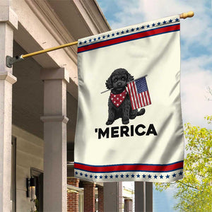 Merica Poodle Dog Lover Gift Patriotic Garden Flag 4th Of July