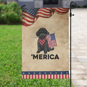 Merica Poodle Dog Lover Gift Patriotic Garden Flag 4th Of July