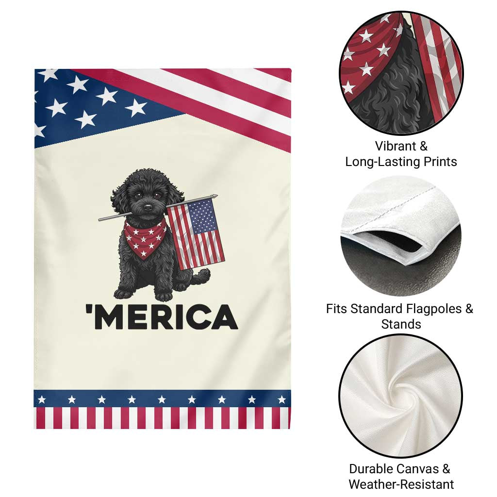 Merica Poodle Dog Lover Gift Patriotic Garden Flag 4th Of July