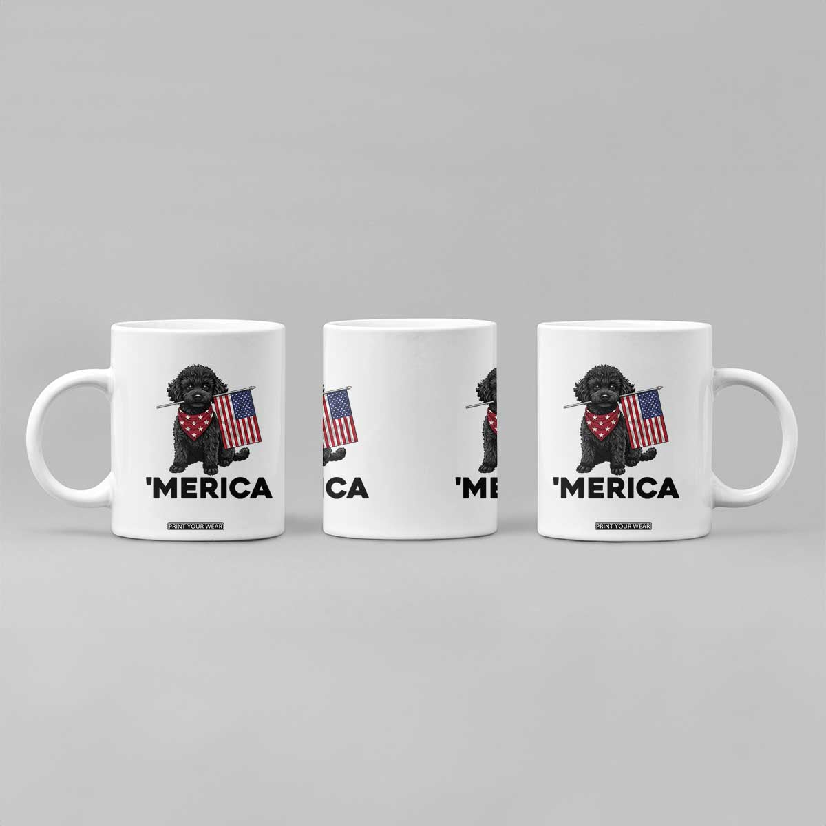Merica Poodle Dog Lover Gift Coffee Mug Patriotic 4th Of July