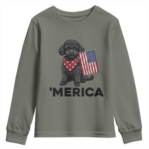 Merica Poodle Dog Lover Gift Youth Sweatshirt Patriotic 4th Of July