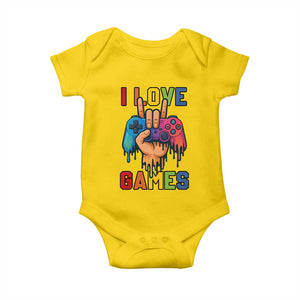 I Love Games Colorful Gamer Controller Gift Baby Onesie TS12 Daisy Print Your Wear