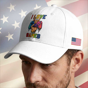 I Love Games Colorful Gamer Controller Gift Baseball Cap TS12 Print Your Wear