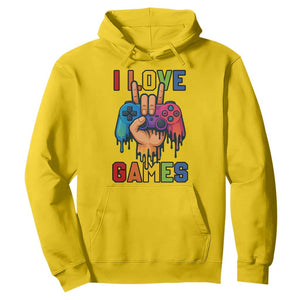 I Love Games Colorful Gamer Controller Gift Hoodie TS12 Daisy Print Your Wear