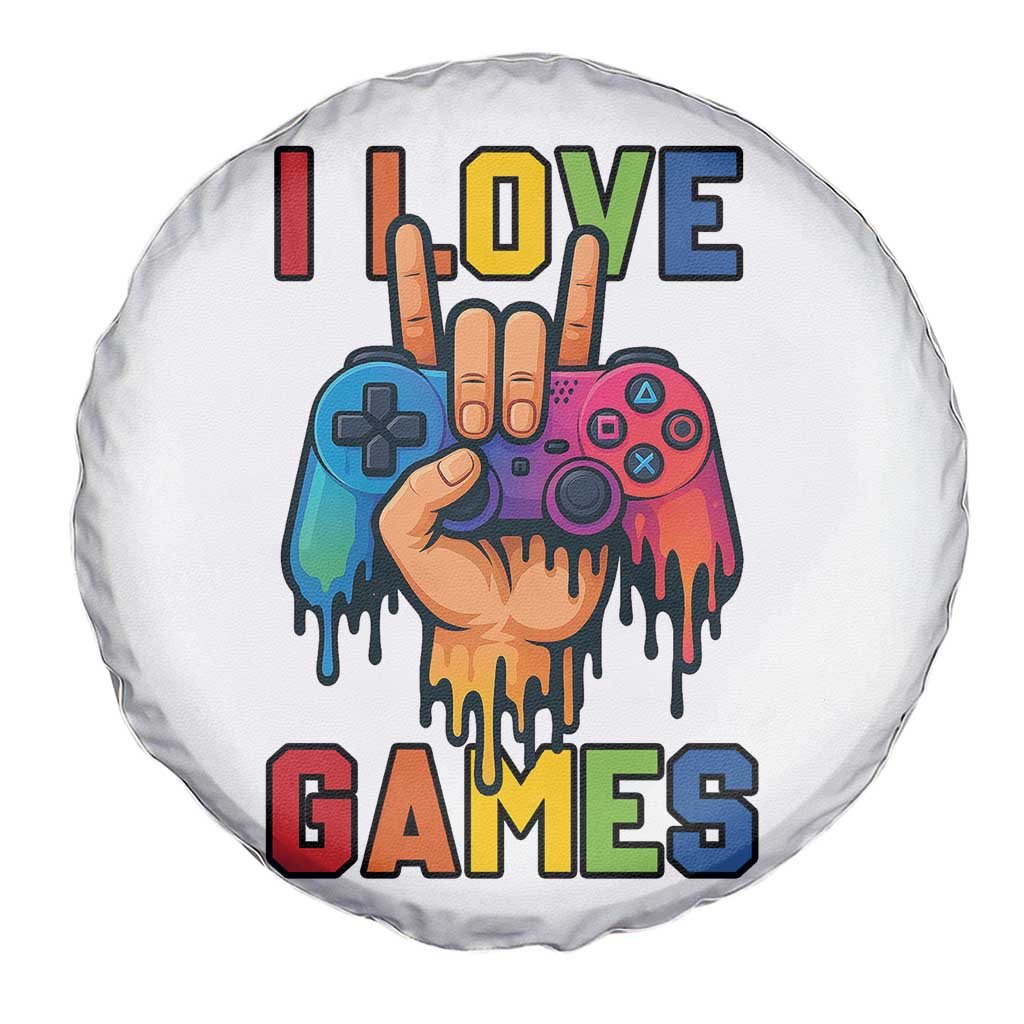 I Love Games Colorful Gamer Controller Gift Spare Tire Cover TS12 Print Your Wear