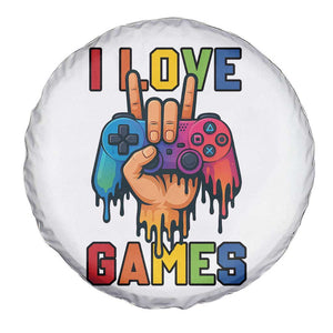 I Love Games Colorful Gamer Controller Gift Spare Tire Cover TS12 Print Your Wear
