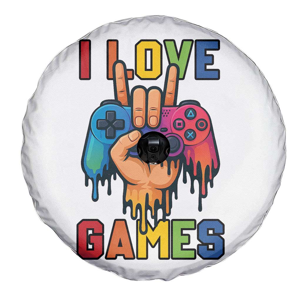 I Love Games Colorful Gamer Controller Gift Spare Tire Cover TS12 Print Your Wear