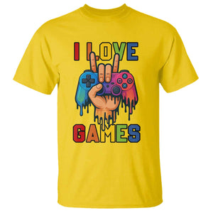I Love Games Colorful Gamer Controller Gift T Shirt TS12 Daisy Print Your Wear