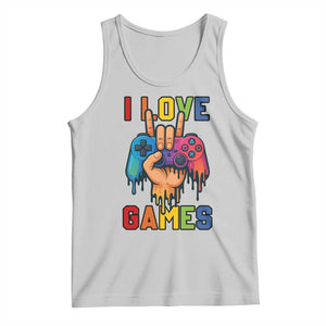 I Love Games Colorful Gamer Controller Gift Tank Top TS12 Ash Print Your Wear