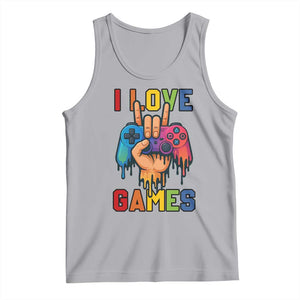 I Love Games Colorful Gamer Controller Gift Tank Top TS12 Athletic Heather Print Your Wear
